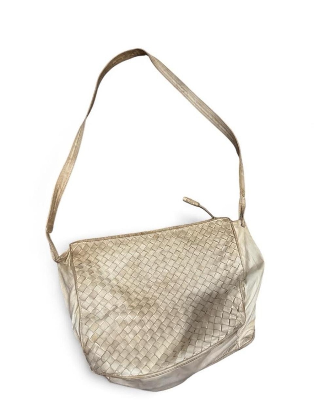 Bottega Veneta Metallic Gold Intrecciato Shoulder Bag